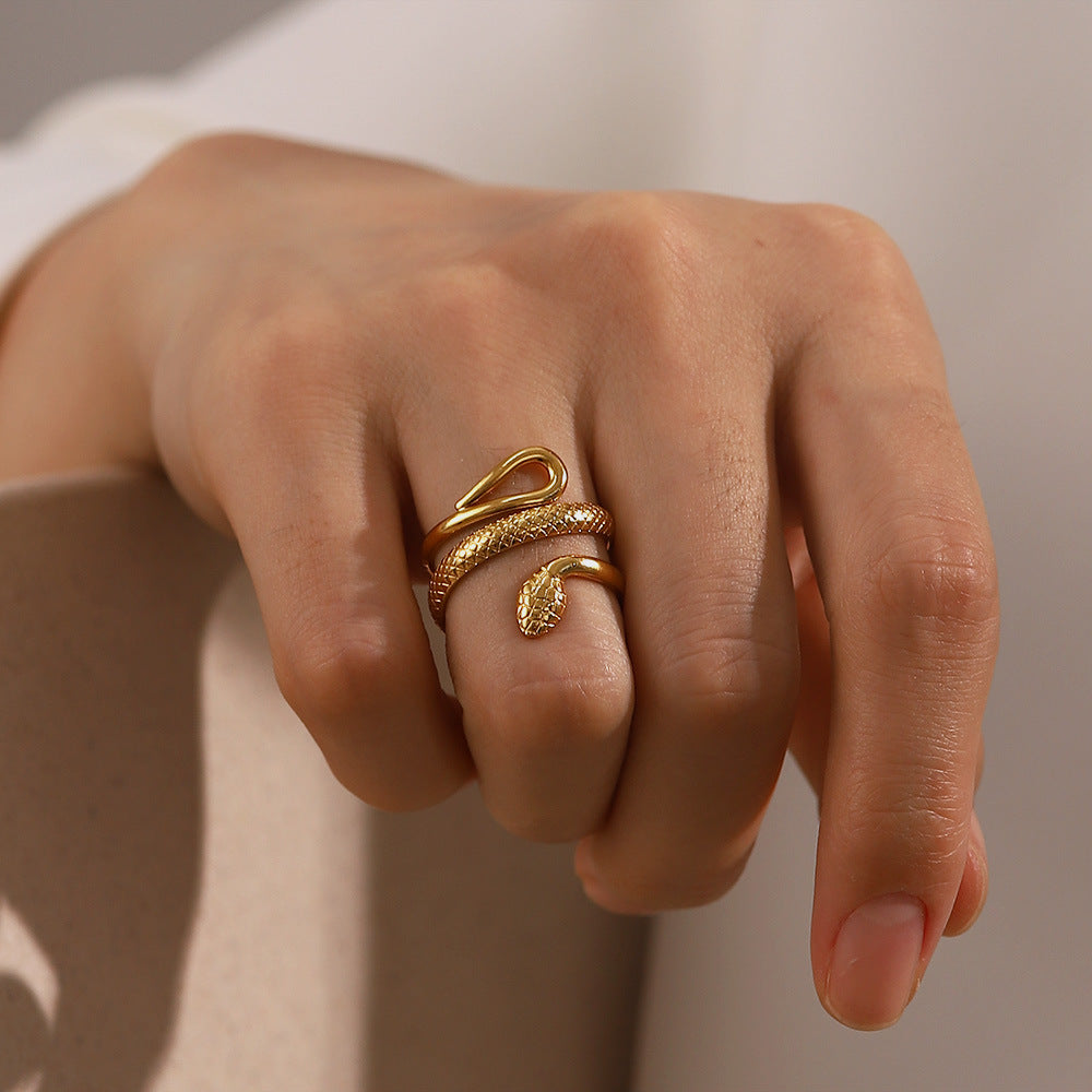 Wholesale Titanium Steel Plated Snake Rings